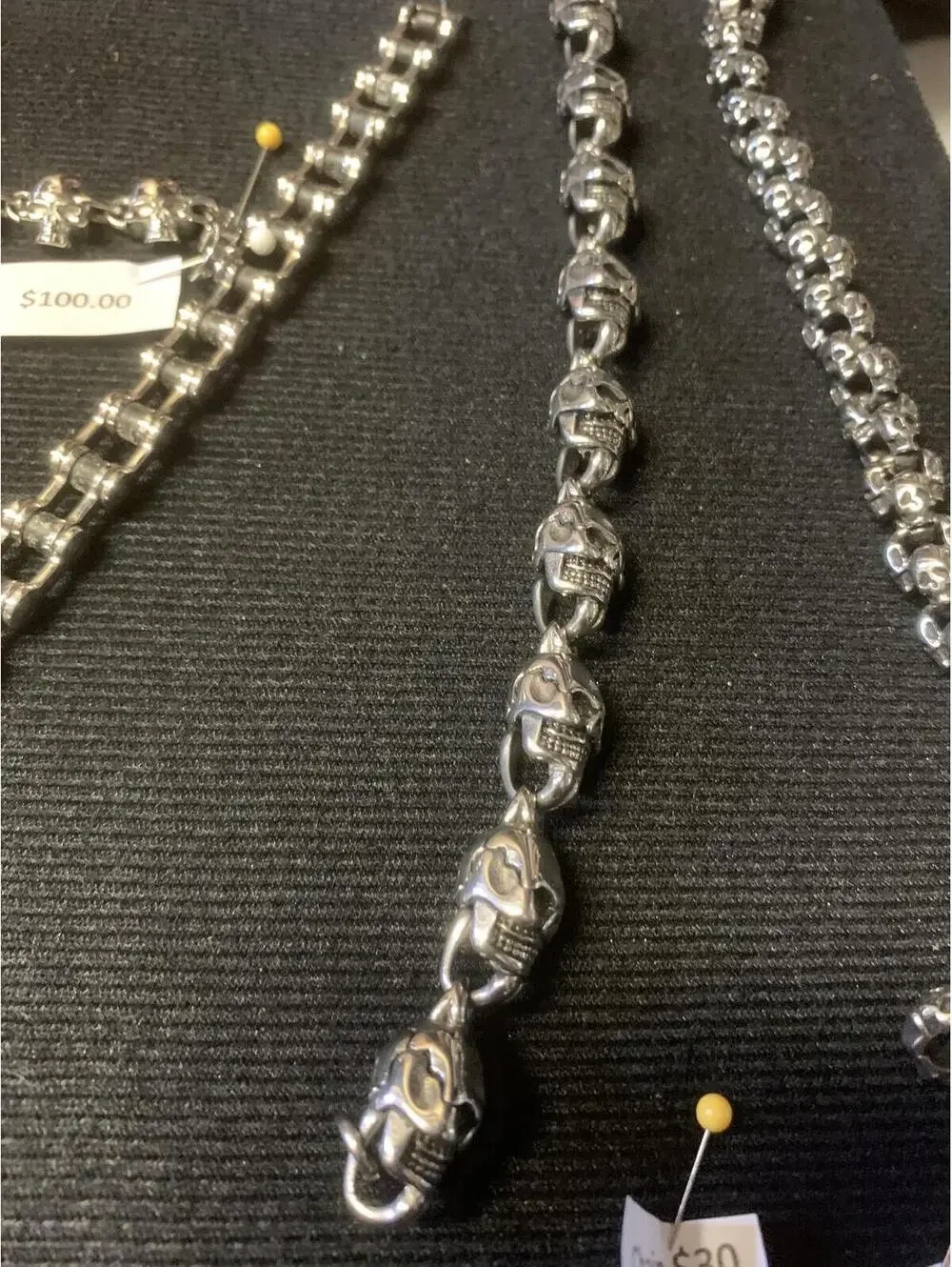 Stainless Steel Skull Link Bracelet